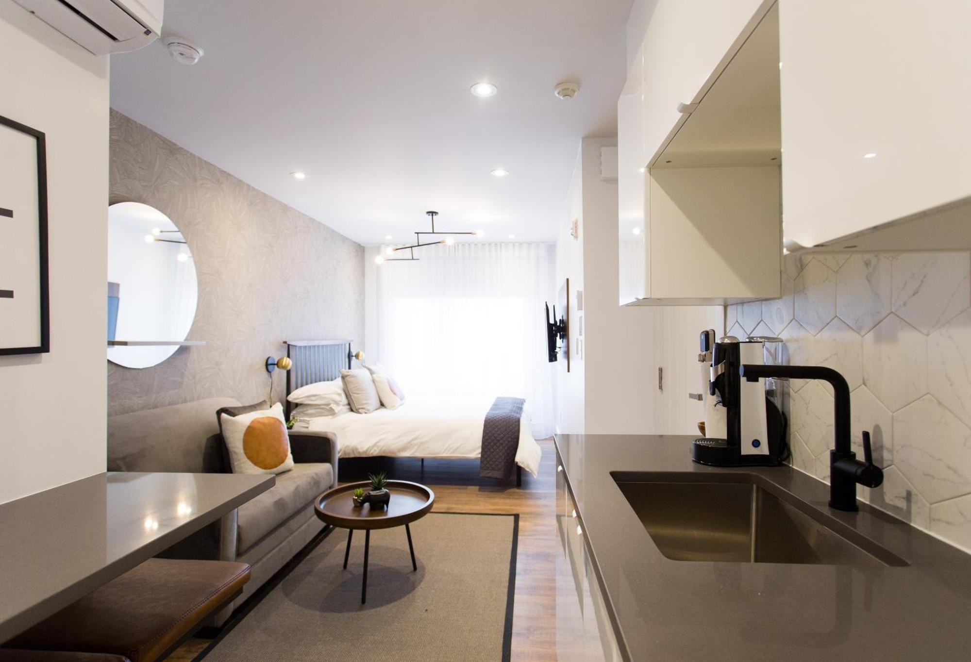 Scandinavian Studio With Full Kitchen And Bath By Den Stays Montreal Pokoj fotografie